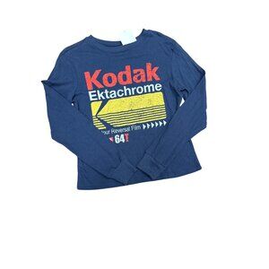 Kodak Ektachrome Graphic Long-Sleeve T-Shirt Navy Retro Print Youth